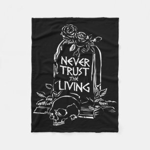 Scary Spooky Halloween Ghost Saying Gothic Skull G Fleece Blanket