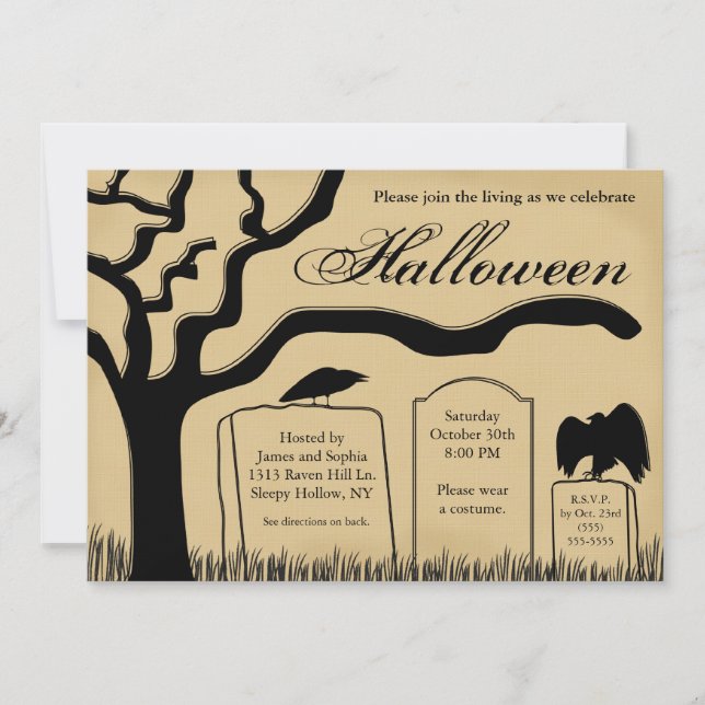 Scary Spooky Halloween Party Invitation (Front)