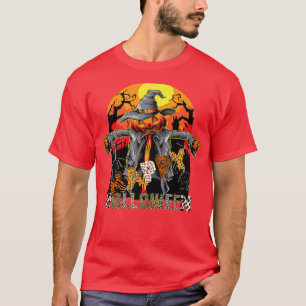 Scary spooky Halloween pumpkin scarecrow women men T-Shirt