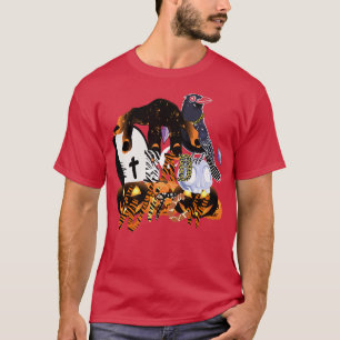 Scary spooky Halloween pumpkin witches women men  T-Shirt