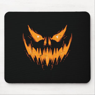 Scary Spooky Jack O Lantern Face Pumpkin Halloween Mouse Mat