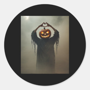 Scary Spooky Jack Olantern Heart Hands Horror Hall Classic Round Sticker