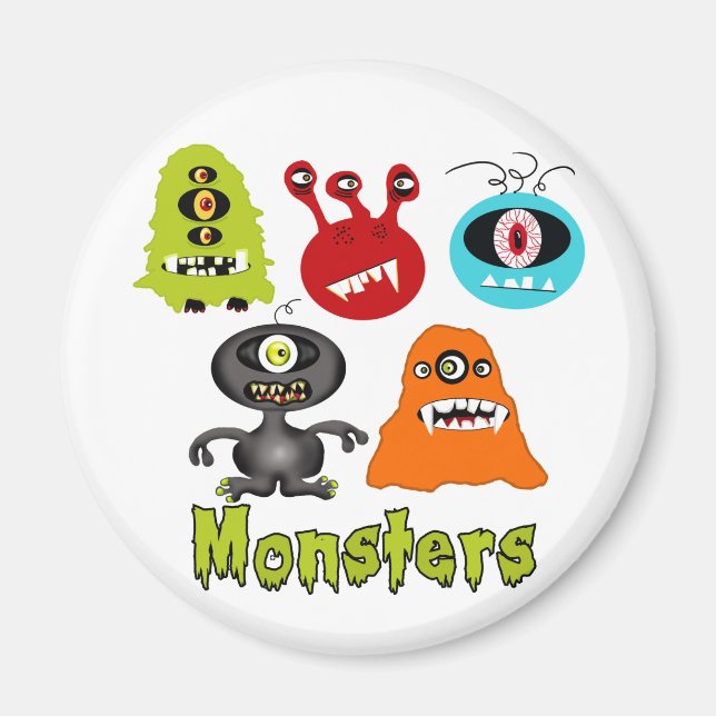 Scary Spooky Monsters Aliens Creatures Magnet (Front)