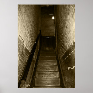 Scary Stairwell Going Up Creepy Halloween Props Poster