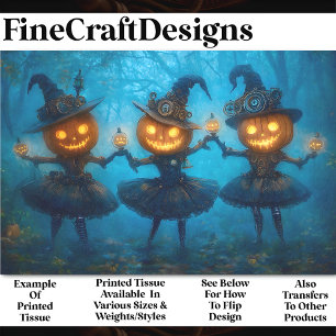 Scary Steampunk Tutu Pumpkin Girls AB9 Decoupage Tissue Paper