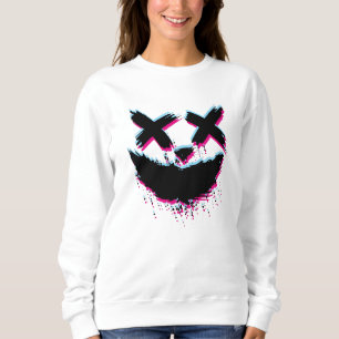 Scary Stroke Smile Face Glitch Happy Halloween Sweatshirt