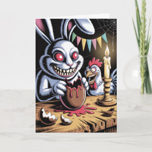 Scary Surreal Horror Easter Card Dark Holiday
