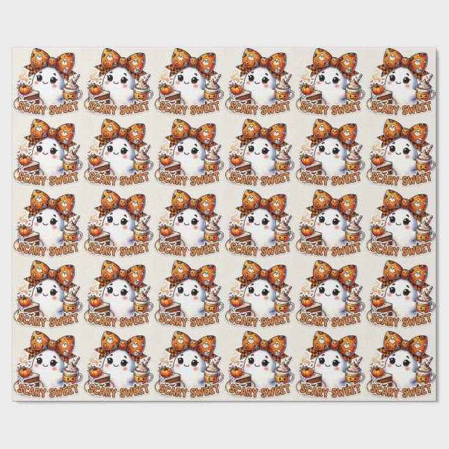 Scary Sweet Ghost Wrapping Paper (Flat)