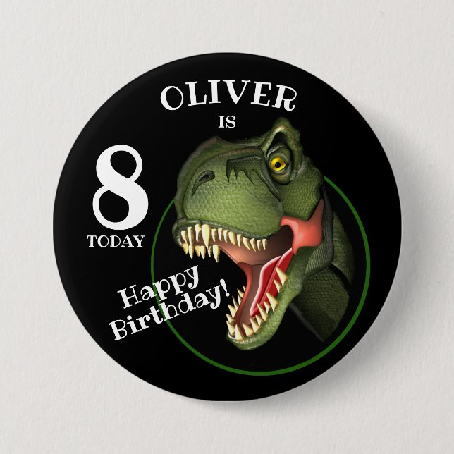 Scary T-Rex Dinosaur Kids Age 7.5 Cm Round Badge (Front)