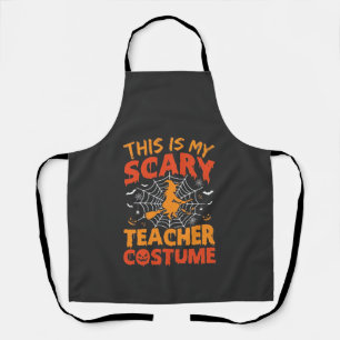 Scary Teacher Costume Halloween Witch Design Apron