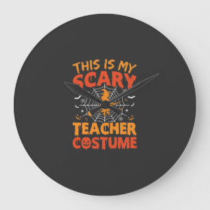 Scary Teacher Costume Halloween Witch Design Large Clock