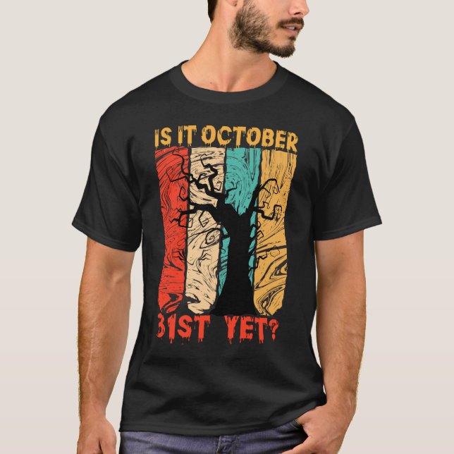 Scary Tree Design Art Halloween T-Shirt (Front)