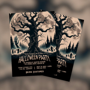 Scary Tree Halloween Party Invitation
