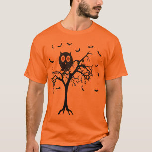 Scary Tree with Owl Halloween T-Shirt