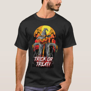 Scary Trick Or Treats Pumpkin Scarecrow Halloween T-Shirt