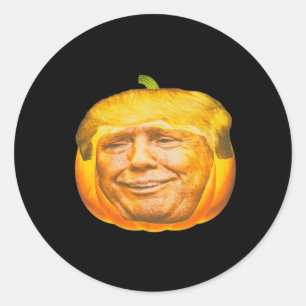 Scary Trumpkin Pumpkin Halloween Party Design Classic Round Sticker