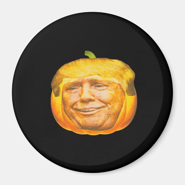 Scary Trumpkin Pumpkin Halloween Party Design Magnet (Front)