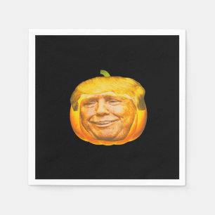 Scary Trumpkin Pumpkin Halloween Party Design Napkin