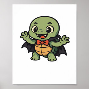 Scary turtle vampire Halloween Oversized T-Shirt Poster