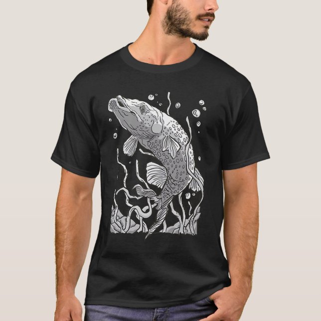 Scary underwater sea fish predator T-Shirt (Front)