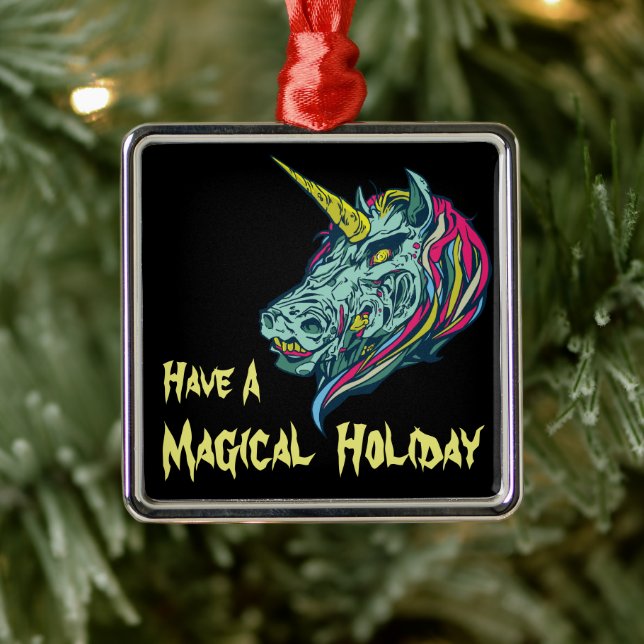 Scary Unicorn Metal Tree Decoration (Tree)