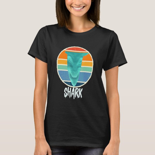 Scary Upside Down Shark Devil Face T-Shirt (Front)