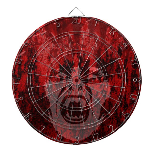 Scary Vampire Lady in Blood Dartboard (Front)
