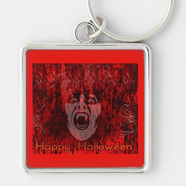 Scary Vampire Lady in Blood Keychain (Front)