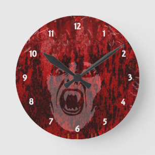 Scary Vampire Lady in Blood Wall Clock