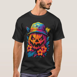 Scary ved Pumpkin Tropical Summer Halloween Summer T-Shirt