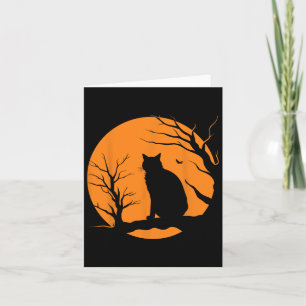 Scary Vintage Halloween Black Cat Costume Retro Mo Card