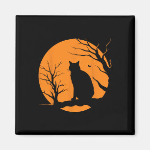 Scary Vintage Halloween Black Cat Costume Retro Mo Magnet