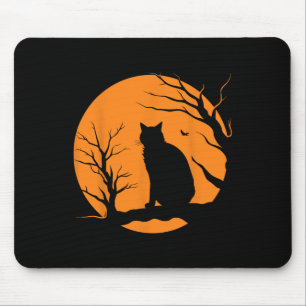 Scary Vintage Halloween Black Cat Costume Retro Mo Mouse Mat