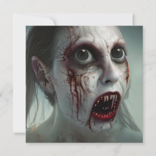 Scary Walking Zombie Halloween Card
