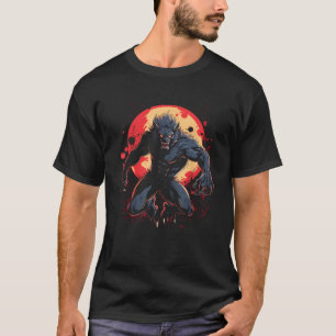 Scary Werewolf Full Moon Halloween Costume Horror  T-Shirt