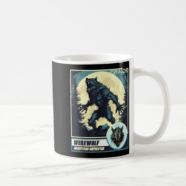 Scary Werewolf Howling at The Moon Coffee Mug (Right)