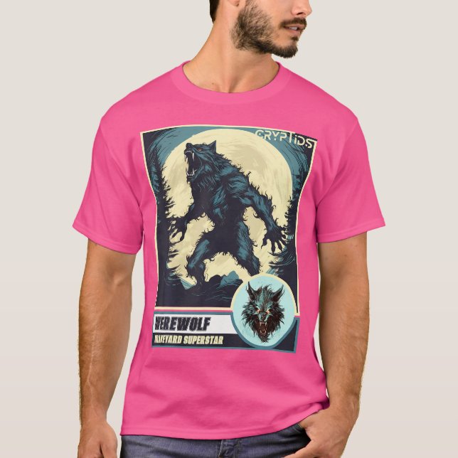 Scary Werewolf Howling At The Moon T-Shirt (Front)
