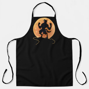 Scary Werewolf Howling Trick or Treat Halloween Apron