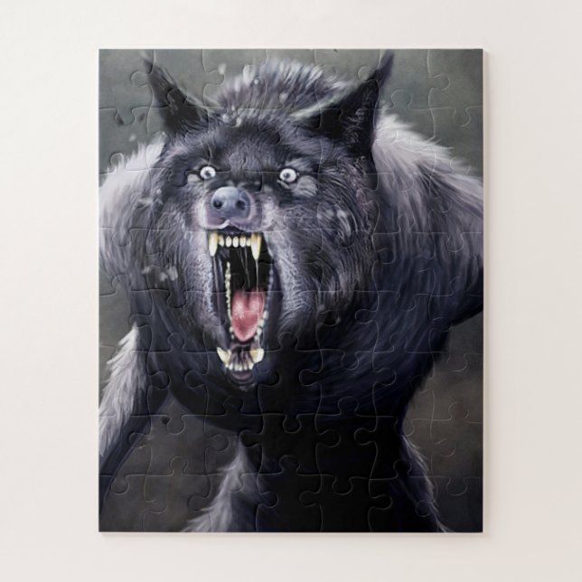 scary werewolf jigsaw puzzle (Vertical)