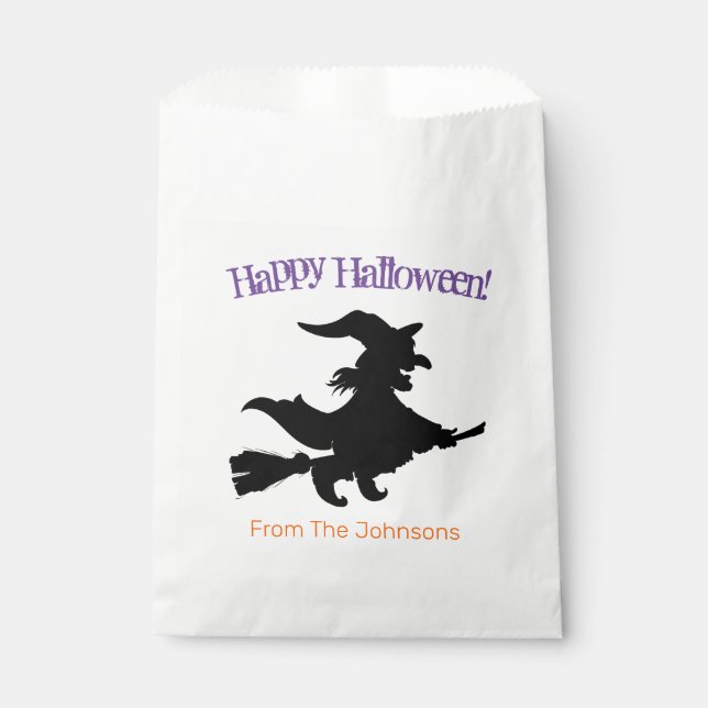 Scary Witch Halloween Paper Party Favour Bags (Front)