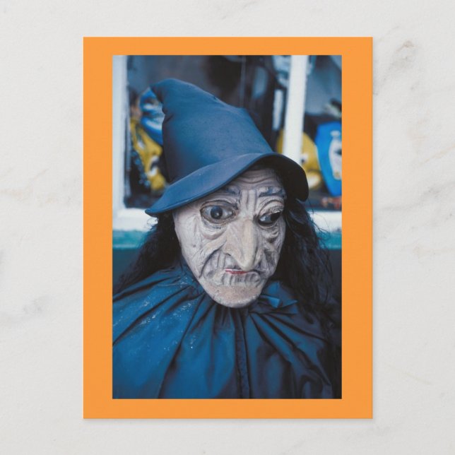 Scary Witch Mask Postcard (Front)