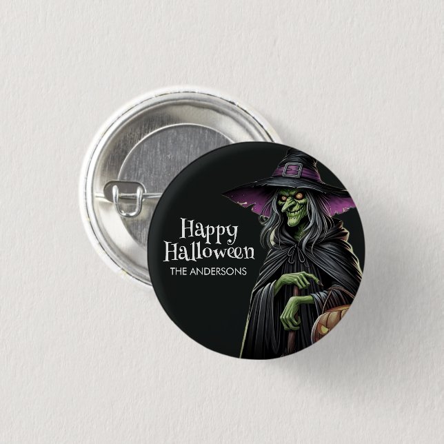 Scary Witch Themed Halloween  3 Cm Round Badge (Front & Back)