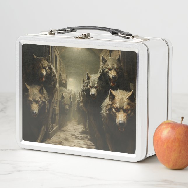 Scary Wolves Metal Lunch Box (In Situ)