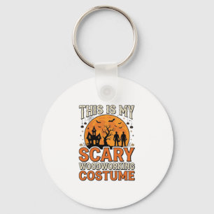 Scary Woodworking Costume Halloween Vintage Design Key Ring