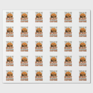 Scary Woodworking Costume Halloween Vintage Design Wrapping Paper