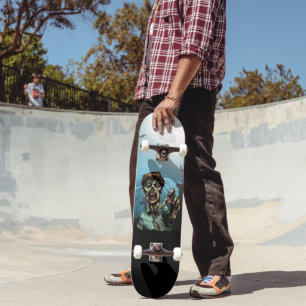 Scary Zombie Graveyard Full Moon Funny Skateboard