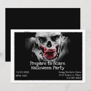 Scary Zombie Halloween Invitation