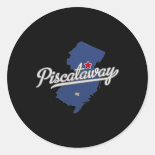 Scataway New Jersey Nj Map Classic Round Sticker