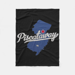 Scataway New Jersey Nj Map Fleece Blanket