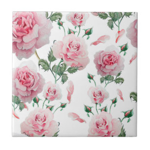 Scatter Pink Roses Pattern Tile